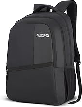 American Tourister Valex 28 Ltrs Large Laptop Backpack with Bottle Pocket and Front Organizer- Black