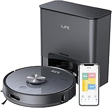 ILIFE T20s Self-Emptying Robotic Vacuum Cleaner with Advanced LDS Navigation, 5000Pa Strong Suction, Simultaneous Vac and Mop, Multi Floor Mapping, Customized Cleaning, Wi-Fi/App, Alexa & GH