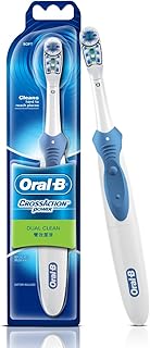 Oral B Cross Action AA Battery Electric Toothbrush for Adults, 90 Day Battery, 2 Year Warranty by Oral-B, IPX7 Water Resistant, Soft Crisscross Bristles (Blue, 1)
