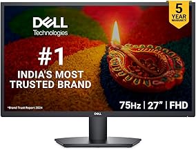 Dell SE2725H 27inch 68.58cm FHD Monitor,Aspect Ratio 16:9, 75Hz, Tilt, Brightness 300 cd/m2(Typical), 5ms, 3000:1 Contrast Ratio, 1xHDMI, 1xVGA, 1x Power Connector, 1x Security Lock, Comfortview Plus