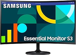 Samsung Essential Series 1800R Curved Monitor 24 Inch (59.8 cm) FHD (1,920 x 1,080 Resolution), 100 Hz, VA Panel, 4ms(GTG), D-Sub, HDMI, Headphone Jack (LS24D362GAWXXL, Black)