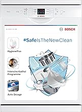Bosch 13 Place Settings, Free Standing Dishwasher (SMS66GW01I, White), extra dry and hygienic wash