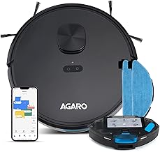 AGARO Alpha Robot Vacuum Cleaner, Brush, Dry Vacuum & Wet Mop, Automatic Cleaning, Upto 3200Pa Strong Suction, Rechargeable, App Control, Lidar Navigation, Editable Map to Clean, Hard Floor & Carpet